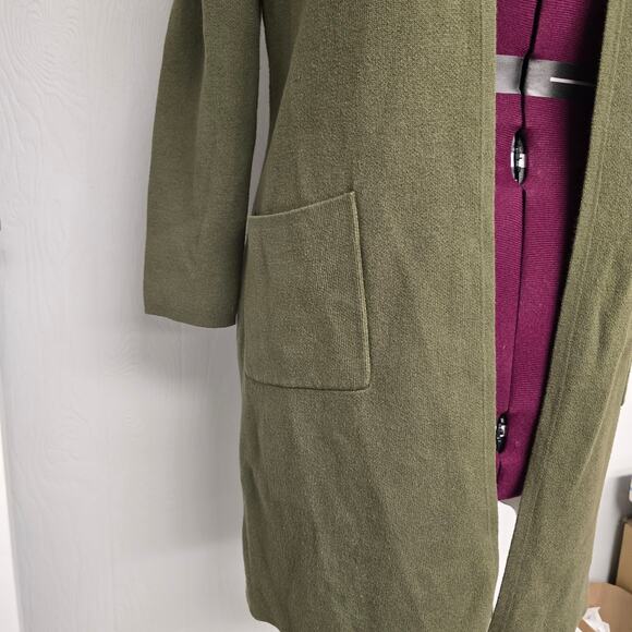 Women's Time And Tru Green Open Longer Knit Cardigan - Size Medium - Picture 5 of 8